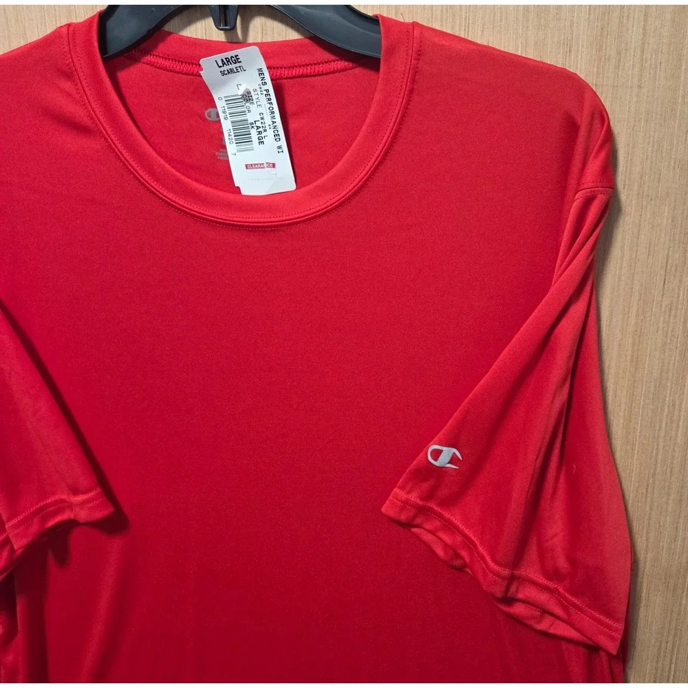 Champion Size L Mens Performance T Shirt Athletic Double Dry Activewear‎ Red